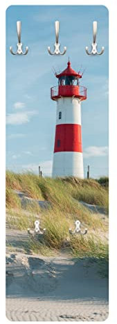 Bilderwelten Garderobe - Leuchtturm an der Nordsee, Größe HxB:119cm x 39cm