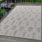 In- & Outdoor Teppich Robuster, Geometrisch Muster, Rechteckig, Grau und Creme Farbe, Flachgewebe, Wetterfest, für Terrasse, Balkon, Küche, Bad oder Wohnzimmer, Größe:120 x 170 cm