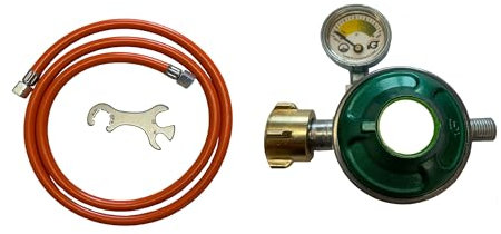 Gasschlauch 150 cm + 30mbar ReglerMano + Gasflaschenschlüssel