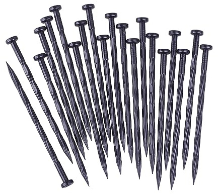 Landschafts-Einfassungsstachel, 20,3 cm, Kunststoff-Landschaftsankerung, spiralförmiger Nylon-Landschaftsstecker für Garten, Rasen, Hof, Einfassung, Unkrautbarriere, Kunstrasen (20,3 cm, 25 Stück)