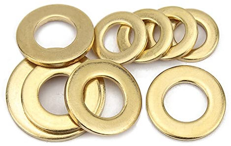 CONPHERON Rondelles Plates, Joint Rondelle Plate en Laiton, Rondelles pour Gonds de Porte (M8*12 * 1.0 mm,60 pcs)