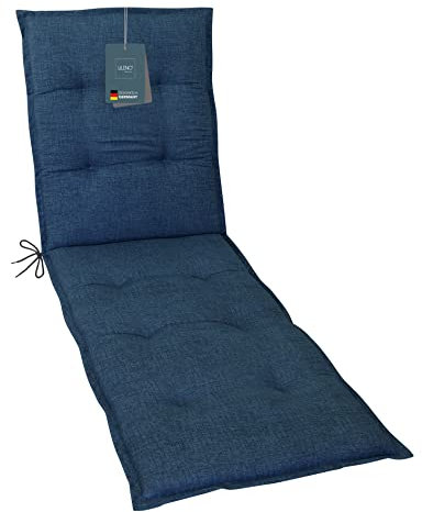 LILENO HOME Sonnenliege Auflage [1er Set - Rollliege] in Dunkelblau - Perfekt für Strandliege und Gartenliege - Polster für Gartenliege (190x60x6cm)