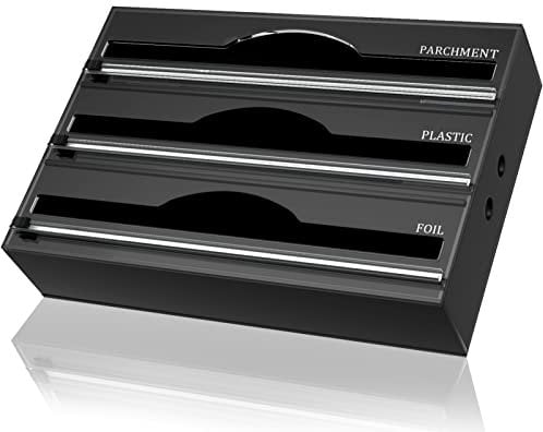 AXOTEN Acrylique Distributeur Papier Aluminium/Film Alimentaire avec Coupe, D'Organisateur d'emballage en Papier Parchemin en Aluminium pour Tiroir De Cuisine, 3 Fentes