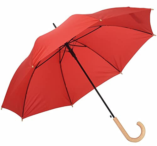 Preiswert&Gut Automatik Regenschirm Ø103cm LIPSI Stockschirm Schirm recycelten Kunststoffen (rot)