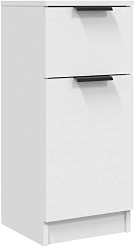 vidaXL Buffet Armoire de Rangement Meuble de Rangement avec 1 Porte et 1 Tiroir Salon Salle de Séjour Blanc 30x30x70 cm Bois d'ingénierie