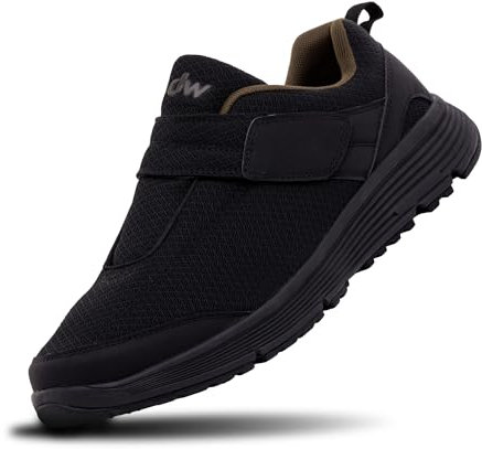 diawin Chaussures pour Diabétiques Homme & Femme – Chaussures Orthopédiques Plus de Profondeur Chaussant Lisse & Spacieux – Chaussures Course dw 3 Largeurs, Noir Black Coffee