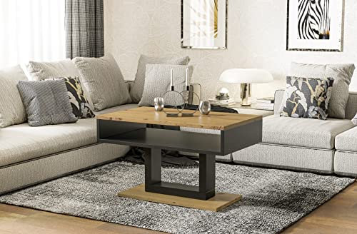 Endo-Moebel Couchtisch Tilo 100x60 cm 4-Fuß-Gestell Sofatisch Beistelltisch (Artisan Eiche)