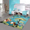 Waldtier-Teppich in Blau für das Kinderzimmer Größe 120 x 170 cm