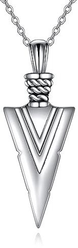 VONALA Nordische Wikinger Pfeil Halskette für Männer 925 Sterling Silber Pfeilspitze Anhänger Kette Mjolnir Nordic Runic Talisman Amulett Schmuck Geschenke für Männer Freund Unisex