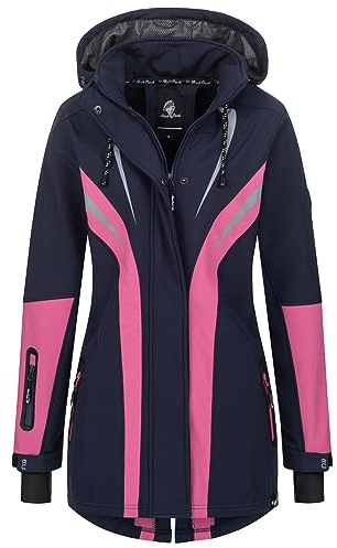 Rock Creek Softshellmantel Damen Outdoor D-492 | Wasserabweisende Übergangsbekleidung, funktionale Wanderjacke für Frauen, Camping, Freizeit und wechselhaftes Wetter