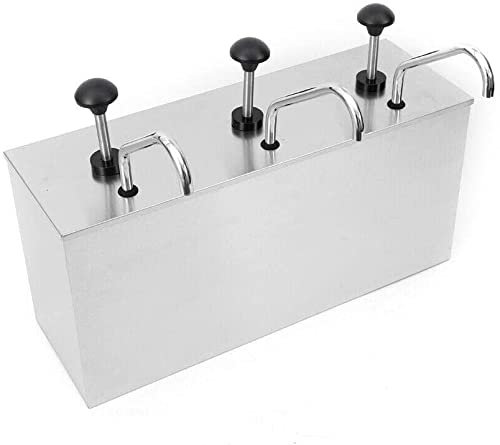 JAYEUW Dispensador de salsas de acero inoxidable, dispensador de salsas, dispensador para ketchup, aderezo para ensaladas, salsa de soja, vinagre 4L (cabeza 3)