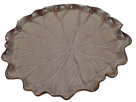 ABOOFAN 1pc Ceramic Lotus Leaf Tray Flowerpot Bases Plant Pot Trays Base Plate Ground Flowerpot Trays Potted Plant Trays Simple Flowerpot Tray Flowerpot Plate Asparagus Ceramics Chassis