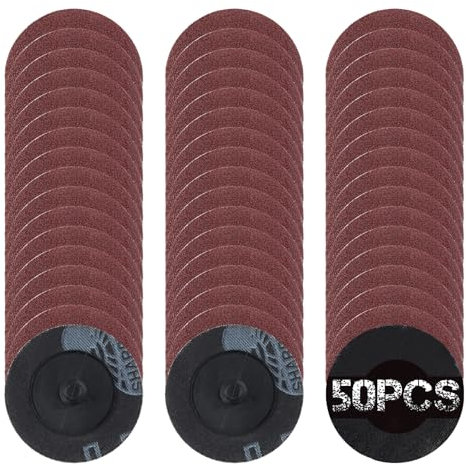 SPEEDWOX 50Pcs 2 Inch 120 Grit Aluminum Oxide Coated Die Grinder Accessories Roll Lock Sanding Discs