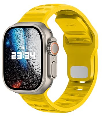 DONEGANI UC1 per Cinturino Apple Watch 40mm 44 mm 46mm 42mm 45mm 41mm 38mm 49mm Se Ultra 2 Serie 10 9 8 7 6 5 4 3 Band Bracciale Sport Silicone, Giallo Limone