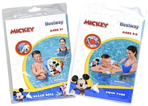 Bestway Disney Mickey Schwimmschlauch und Strandball, 55,9 cm