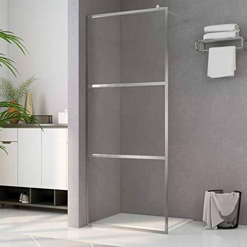 Paroi de douche pour douche à l'italienne, en verre ESG transparent, 80 x 195 cm, paroi arrière Chaduof