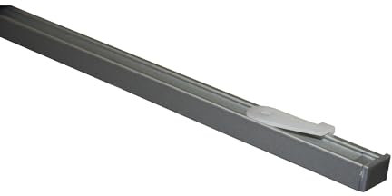 GARDINIA Aluminium-Vorhangschienen-Set Lucy, Komplett-Set mit 1-läufiger Schiene, Silber, 200 cm