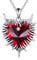 VENACOLY Gotische Stacheldraht Halskette S925 Sterling Silber Rotkristall Barb Draht Herz Anhänger mit Spiked Heart Punk Halsketten für Frauen Männer Unisex Goth Schmuck
