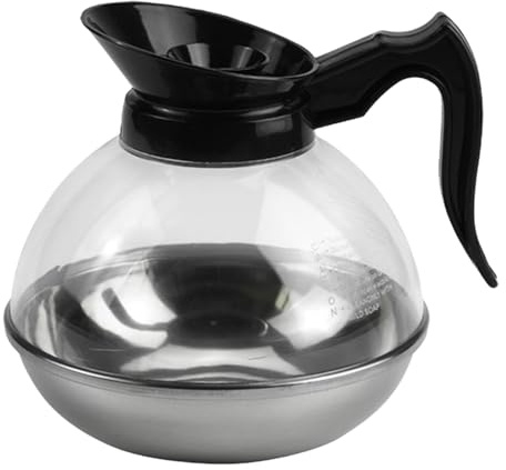 pistro Kaffeekanne Dekanter, Glas Kaffee Dekanter Topf Ersatz Karaffe Kaffeekessel für Restaurant - Schwarz
