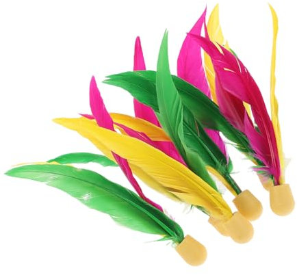 Kisangel 6er Set Langhaarbrett-Badminton-Birdies: Hochfedernde Gummikopf-Federbälle für Outdoor-Spiele Erwachsene Kinder Garten Park‌