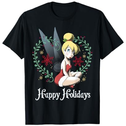 Disney Peter Pan Fée Clochette T-shirt graphique Happy Holidays T-Shirt