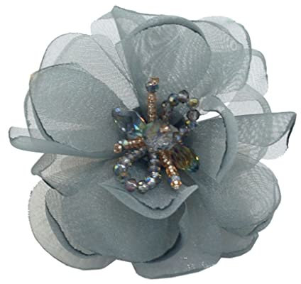 Kabelife Elegante Damen Accessoires Blumen Brosche Ansteckblume Blume Haarklammer Haarblume Haarblüte Haarspange Haarschmuck Flowers Haarclip 7cm (Grün)