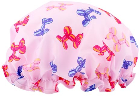 SMUG Shower Cap - Waterproof Shower Cap with Elastic Lining - Three Prints Available - Showers, Cooking, Spa Salon, Sleeping, Makeup - Shower Caps For Women UK Long Hair Short Hair - Bubble Pup