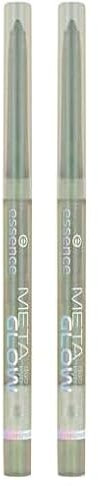 essence META GLOW duo-chrome eye pencil, Nr. 03, Grün, langanhaltend, hochpigmentiert, Wischfest, farbintensiv, holographisch, vegan, wasserfest, Nanopartikel frei, ohne Parfüm, 2er Pack (0.22g)