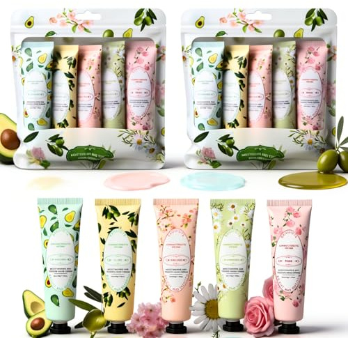10 Pack Hand Cream Gift Sets for Women, Use whenever you want | For Dry Cracked Hands, Three-Stage Fragrance, Water-Sensitive Light Cream Texture, Travel Size for Working Hands