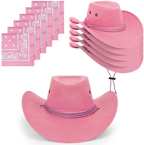 MALLOOM Chapeaux et Bandanas de Cow-boy 12 Pièces – Déguisement de Fête Western pour Halloween