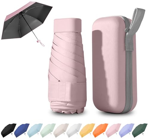 Ancuioyz Regenschirm, Umbrella, Mini Schirm, Kompakt, Leicht, Faltbar Und Uv-Beständig, Geeignet Für Erwachsene Und Kinder