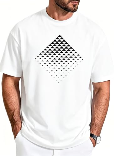 AIYINO 100% Cotton Mens Graphic T-Shirts Crewneck Casual Tees for Men UK | Soft lightweight cotton men’s Tshirt. Relaxed fit for all body types, ideal work from home, casual everyday layering tops