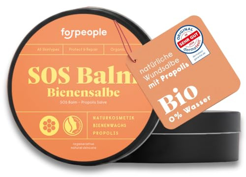 forpeople Propolis Bienensalbe BIO 150ml – Reichhaltige Pflegesalbe mit Propolis & Bienenwachs – Für empfindliche & trockene Haut – Mit Lärchenharz und pflegenden Bio Ölen