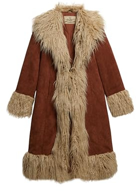 Superdry Damen Langer Afghan-Mantel mit schmaler Passform