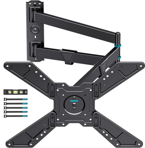 BONTEC Langarm TV Wandhalterung 32-75 Zoll, 838 mm Auszug, bis 50 kg | Voll schwenkbar und neigbar, 90° rotierbar, VESA 600x400 mm, für Eckmontage, Fensterbereiche und Hochformat-Nutzung