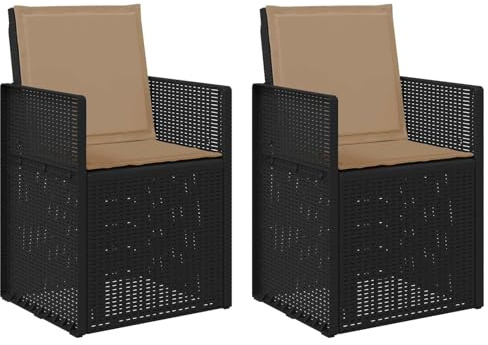 vidaXL Garten Esszimmerstühle 2 pcs Anthrazit und Taupe PP, Moderne Gartenstühle, wetterfest, UV-beständig, platzsparend, für Terasse und Coole Deko