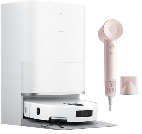 XIAOMI Robot Vacuum 5 - Robot aspirapolvere con funzione di pulizia e aspirapolvere, radar retrattile intelligente, 20000 Pa, stazione di aspirazione autopulente, asciugacapelli incluso (rosa, 1