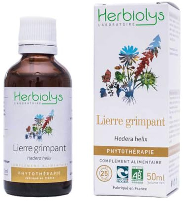 Herbiolys - Teinture mère Lierre grimpant (Hedera helix) 50 ml | Extrait de Plantes fraîches - Respiration - Phytothérapie Bio - Fabriqué en France