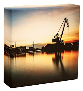 Leuchtbild Münster Hafen Sonnenuntergang - LUMO by feine art, LED Lampe mit Motiv