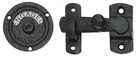 Black Antique Iron Indicator Door Bolt Lock Vacant Engaged Bathroom/Toilet from EUROART