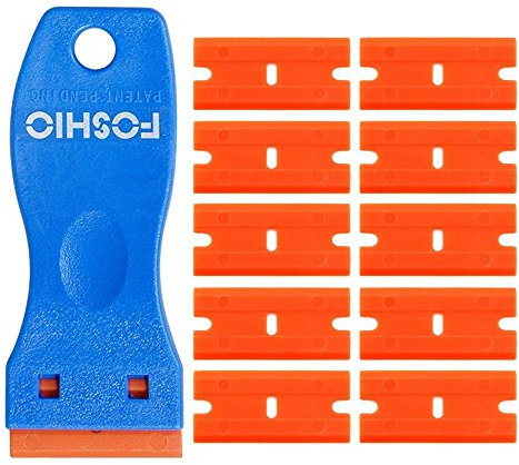 FOSHIO Raschietti in plastica con 10 Lame in Raschietto in plastica, Raschietto plastica Dura, Rimozione Adesivo in plastica, Rimozione della Colla in Vinile