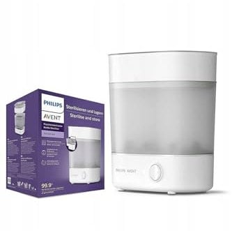 PHILIPS Avent SCF291/00 Sterilizzatore a vapore capacità, 6 biberon, tettarelle e accessori, design modulare - bianco