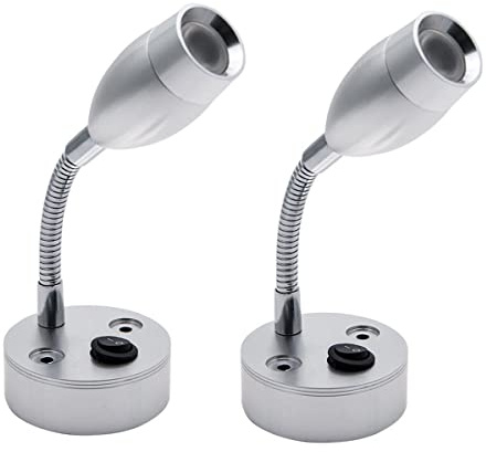 MASO 2x 12 V LED Interrupteur de Lumière de Lecture Spot Camper Van Caravane VAN Bateau Camping-car Lumière Blanc Lumière 2-pack
