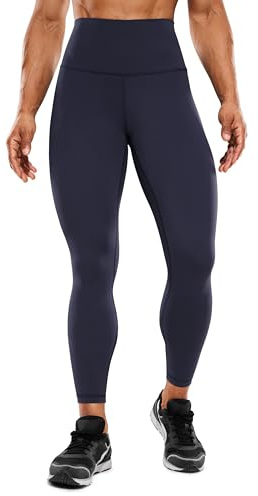 CRZ YOGA Women's 25'' Hugged Feeling High Waist Leggings Squat Proof Gym Workout Leggings Compression Yoga Pants Navy 10
