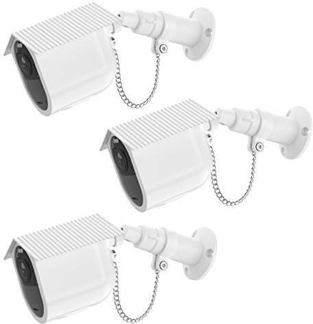 HOLACA Sicherheitshalterung für Arlo Ultra 4K/Arlo Ultra 2 Arlo Pro 3 Pro 4 mit Anti-Diebstahl-Kette, Schutzgehäuse, zusätzlicher Schutz für Arlo Kamera (3er-Pack, weiß)