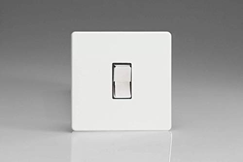 Varilight XDQR1S Screwless Premium White 1 Gang 10A 1 or 2 Way Retractive Light Switch