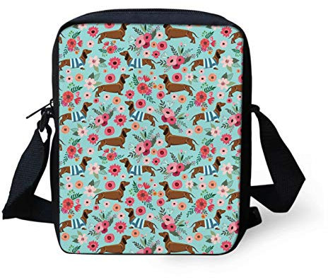 chaqlin Unisex Kids Zurück in die Schule Messenger Bags Tier Dackel Design Crossbody Handtaschen für Frauen Party Travel Sling Handy Schulter