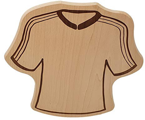 DEKOFANT Frühstücksbrettchen Kinder Holz Brett Motiv Fußball Trikot Frühstücksbrett Kinder ca 29x26x1,5cm