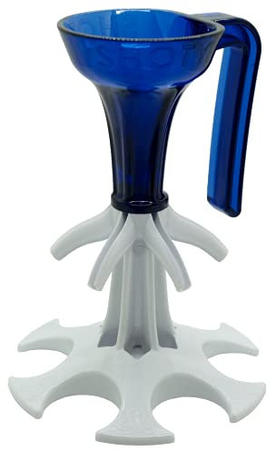 SHOTY® Kleiner Barkeeper - Schnapsspender & Ausgießer - Schnapshalter & Schnapsverteiler - Geschenk für Freunde & Party (Blau/Weiß)
