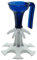 SHOTY® Kleiner Barkeeper - Schnapsspender & Ausgießer - Schnapshalter & Schnapsverteiler - Geschenk für Freunde & Party (Blau/Weiß)